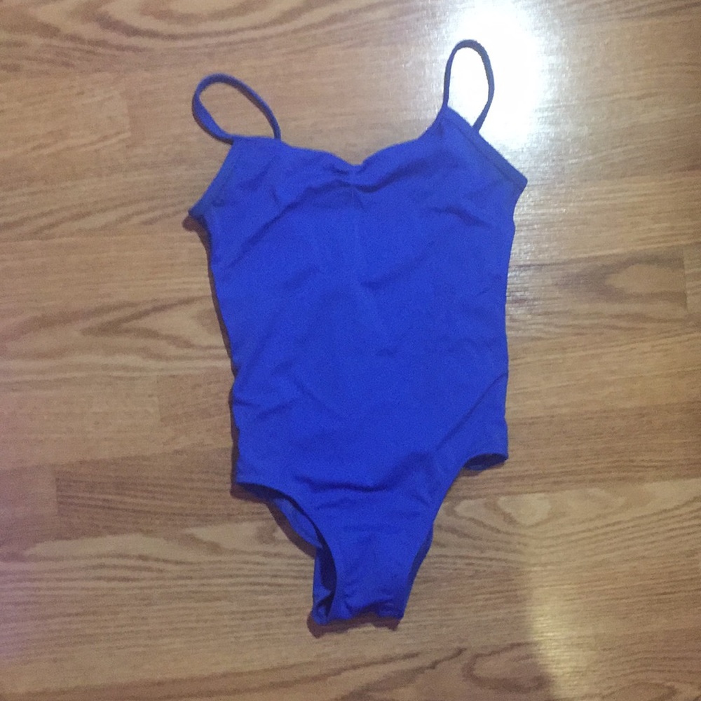 Blue capezio ballet leotard